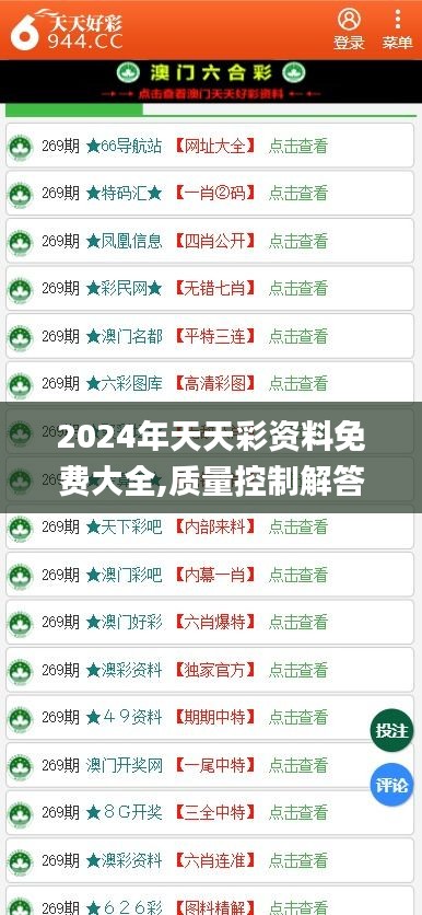 2024年天天彩资料免费大全,质量控制解答落实_SZE6.74.48固定版