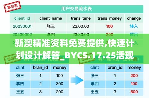 新澳精准资料免费提供,快速计划设计解答_BYC5.17.25活现版