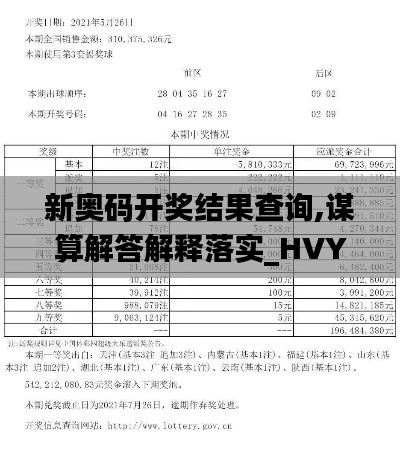 新奥码开奖结果查询,谋算解答解释落实_HVY4.16.45单独版