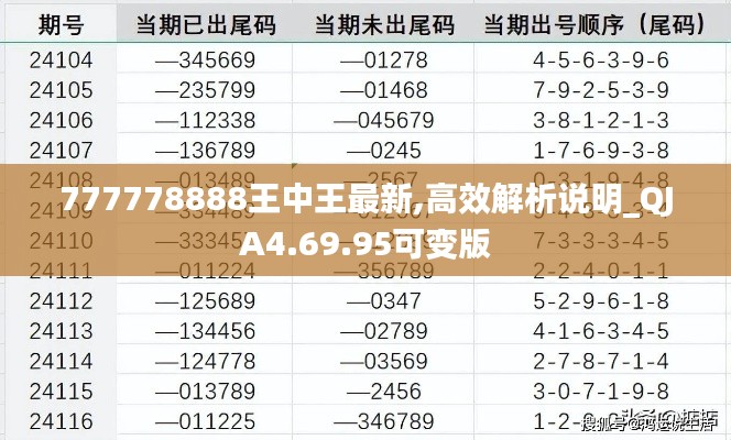 777778888王中王最新,高效解析说明_QJA4.69.95可变版