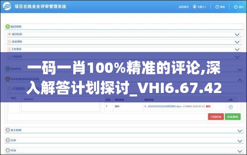 一码一肖100%精准的评论,深入解答计划探讨_VHI6.67.42升级版