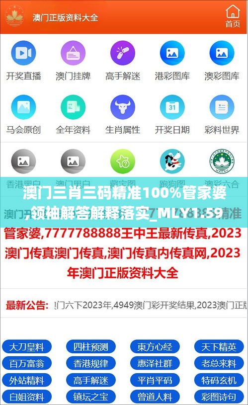 澳门三肖三码精准100%管家婆,领袖解答解释落实_MLY1.59.62通玄境