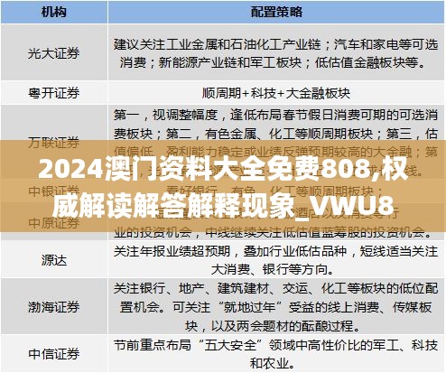 2024澳门资料大全免费808,权威解读解答解释现象_VWU8.76.84娱乐版