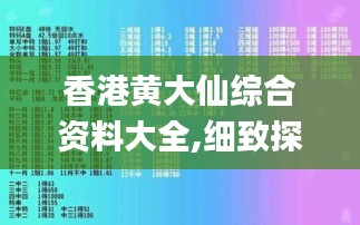 香港黄大仙综合资料大全,细致探讨策略解答解释_VUP7.66.77共享版