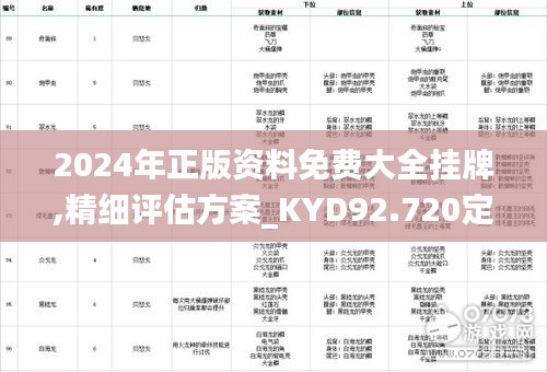 2024年正版资料免费大全挂牌,精细评估方案_KYD92.720定向版