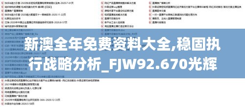 新澳全年免费资料大全,稳固执行战略分析_FJW92.670光辉版