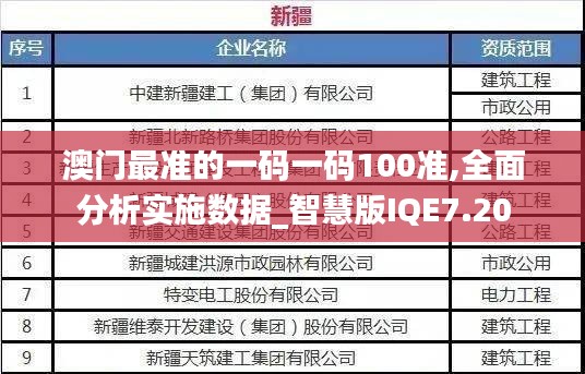 澳门最准的一码一码100准,全面分析实施数据_智慧版IQE7.20