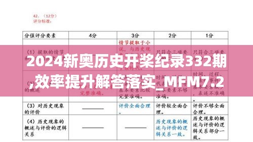 2024新奥历史开桨纪录332期,效率提升解答落实_MFM7.27