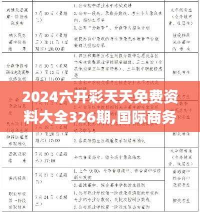 2024六开彩天天免费资料大全326期,国际商务_HCG9.24