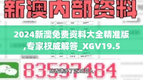 2024新澳免费资料大全精准版,专家权威解答_XGV19.5