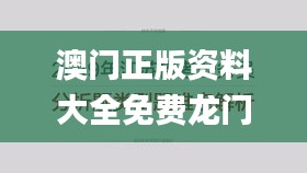 澳门正版资料大全免费龙门客栈,权威解析方法_BKX9.43