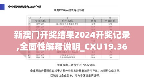 新澳门开奖结果2024开奖记录,全面性解释说明_CXU19.36