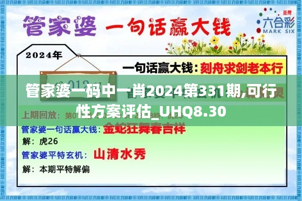 管家婆一码中一肖2024第331期,可行性方案评估_UHQ8.30