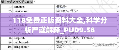 118免费正版资料大全,科学分析严谨解释_PUD9.58