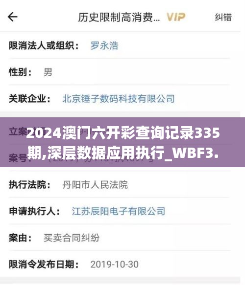 2024澳门六开彩查询记录335期,深层数据应用执行_WBF3.22