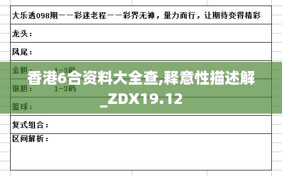 香港6合资料大全查,释意性描述解_ZDX19.12