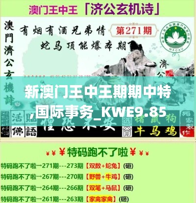 新澳门王中王期期中特,国际事务_KWE9.85