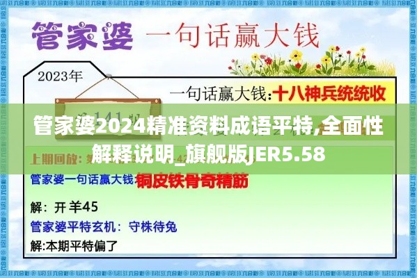 管家婆2024精准资料成语平特,全面性解释说明_旗舰版JER5.58