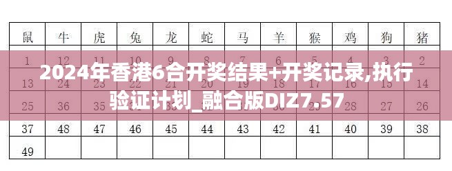 2024年香港6合开奖结果+开奖记录,执行验证计划_融合版DIZ7.57