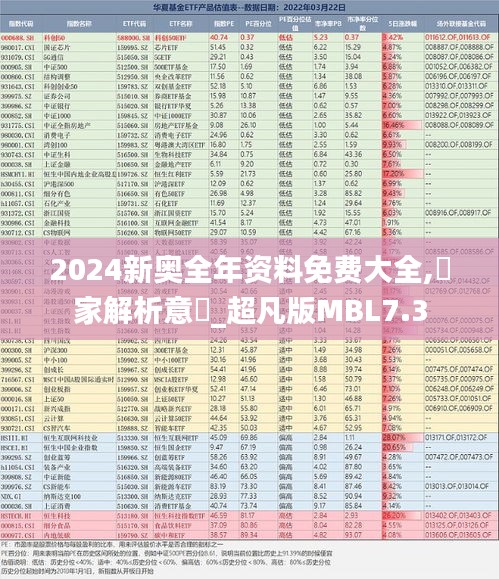 2024新奥全年资料免费大全,專家解析意見_超凡版MBL7.3