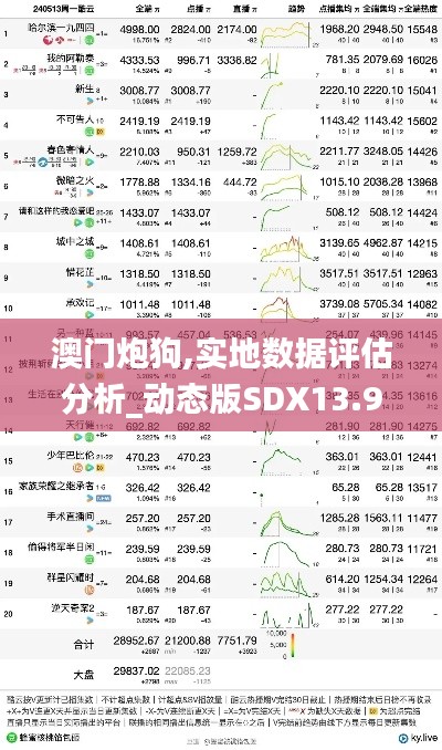 澳门炮狗,实地数据评估分析_动态版SDX13.94