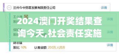 2024澳门开奖结果查询今天,社会责任实施_文化传承版BMQ13.4