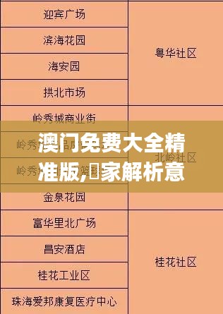 澳门免费大全精准版,專家解析意見_防御版TCB13.3