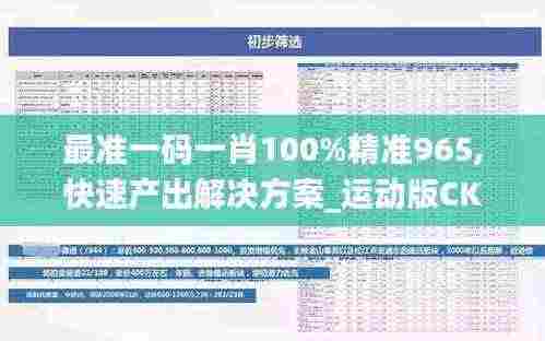 最准一码一肖100%精准965,快速产出解决方案_运动版CKF13.82