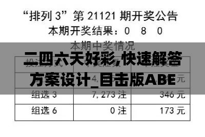 二四六天好彩,快速解答方案设计_目击版ABE13.69