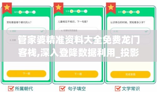 管家婆精准资料大全免费龙门客栈,深入登降数据利用_投影版BWZ13.76