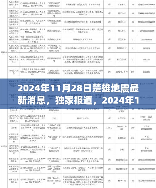 独家报道，楚雄地震最新动态，最新消息（日期更新至2024年11月28日）