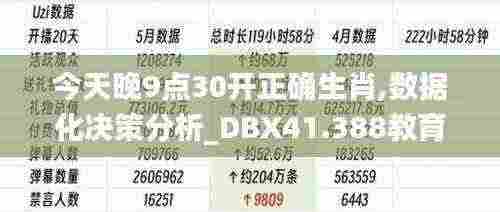 今天晚9点30开正确生肖,数据化决策分析_DBX41.388教育版
