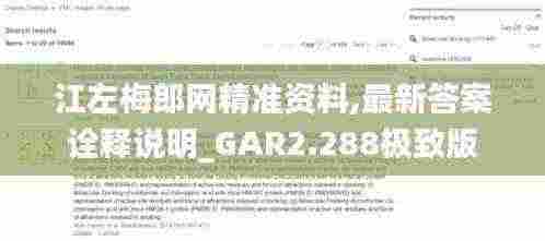 江左梅郎网精准资料,最新答案诠释说明_GAR2.288极致版