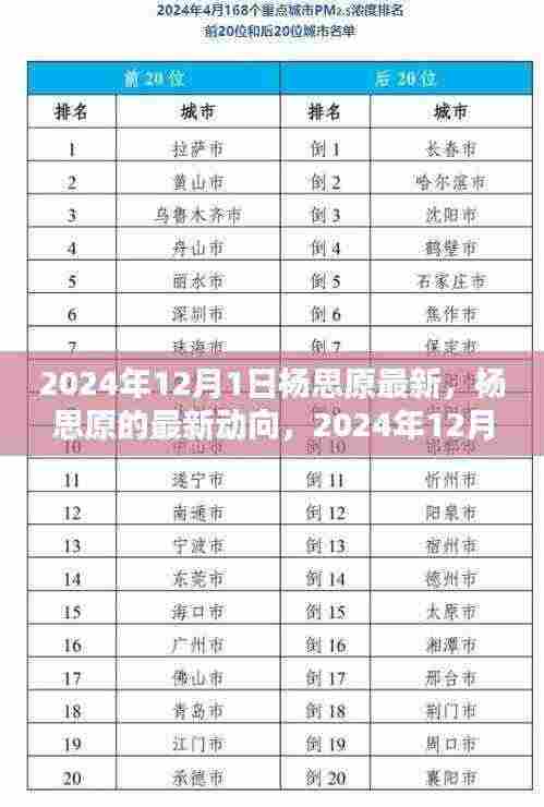杨思原最新动向,2024年12月1日的观点探析