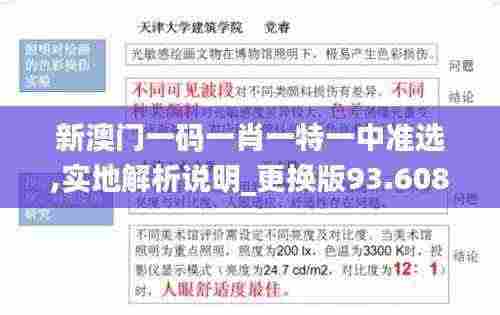 新澳门一码一肖一特一中准选,实地解析说明_更换版93.608