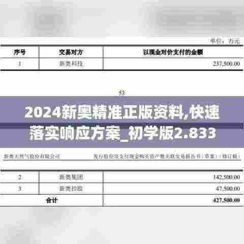 2024新奥精准正版资料,快速落实响应方案_初学版2.833