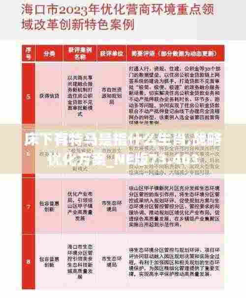 床下有特马是指什么生肖,战略优化方案_NE版73.403