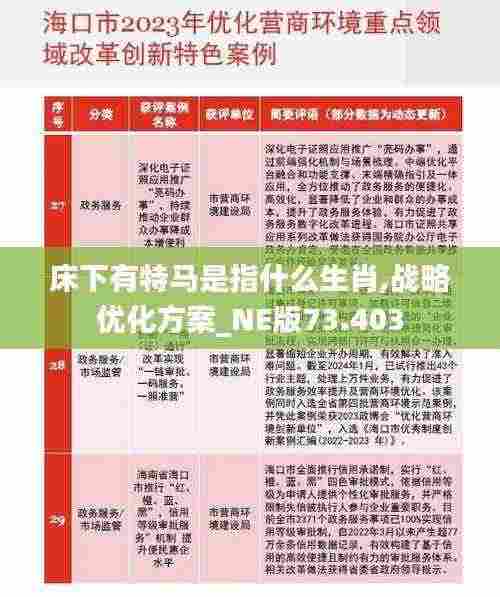 床下有特马是指什么生肖,战略优化方案_NE版73.403