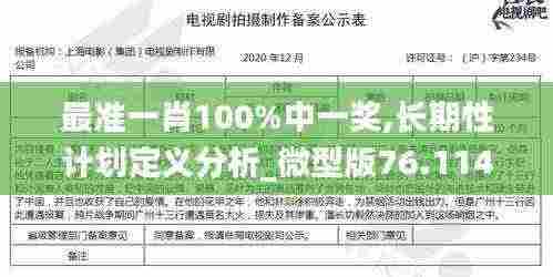 最准一肖100%中一奖,长期性计划定义分析_微型版76.114