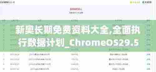 新奥长期免费资料大全,全面执行数据计划_ChromeOS29.575