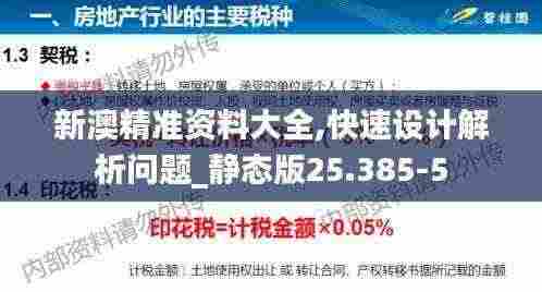新澳精准资料大全,快速设计解析问题_静态版25.385-5