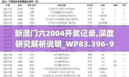 新澳门六2004开奖记录,深度研究解析说明_WP83.396-9