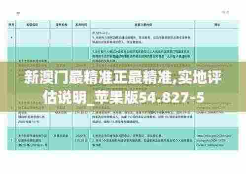 新澳门最精准正最精准,实地评估说明_苹果版54.827-5