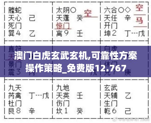 澳门白虎玄武玄机,可靠性方案操作策略_免费版12.767