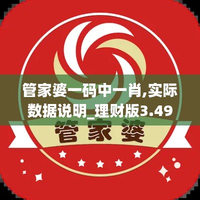 管家婆一码中一肖,实际数据说明_理财版3.499