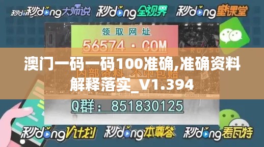 澳门一码一码100准确,准确资料解释落实_V1.394