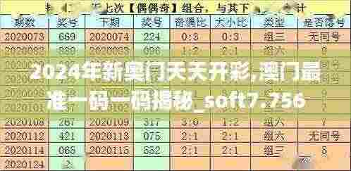 2024年新奥门天天开彩,澳门最准一码一码揭秘_soft7.756