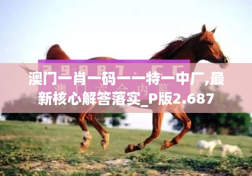 澳门一肖一码一一特一中厂,最新核心解答落实_P版2.687