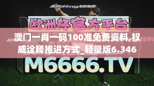 澳门一肖一码100准免费资料,权威诠释推进方式_轻量版6.346