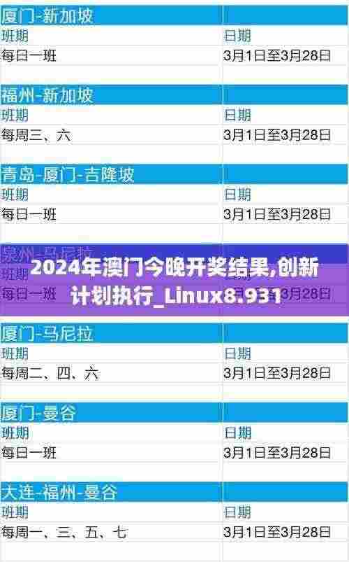 2024年澳门今晚开奖结果,创新计划执行_Linux8.931